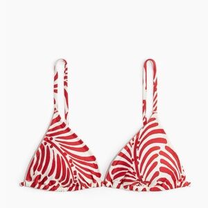 H&M Red and White Tropical Bikini Top